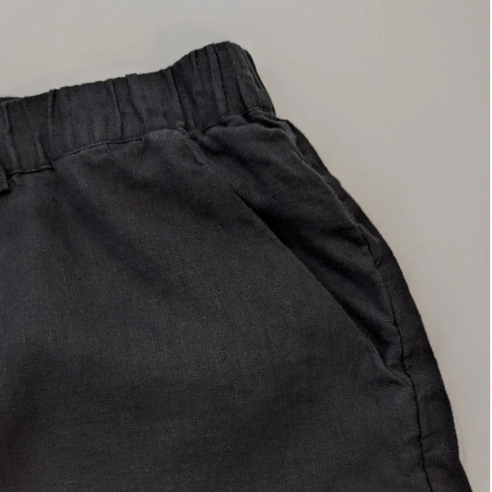 Quince Linen Pants Womens XL Black European Flax Quiet Luxury Straight Leg